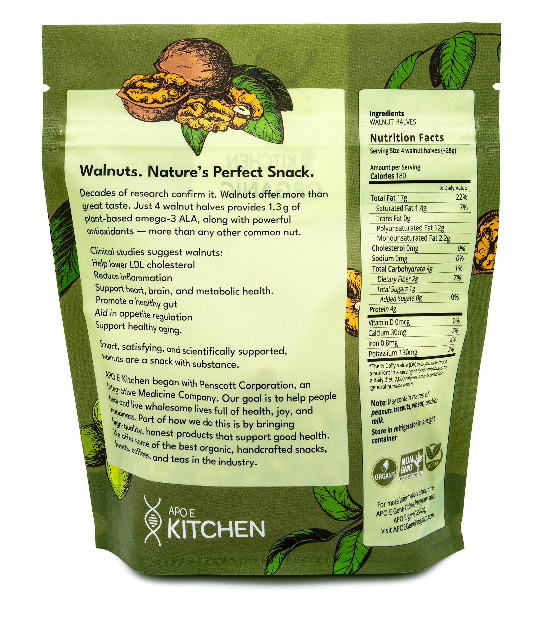 APOE Premium Organic Walnut Halves