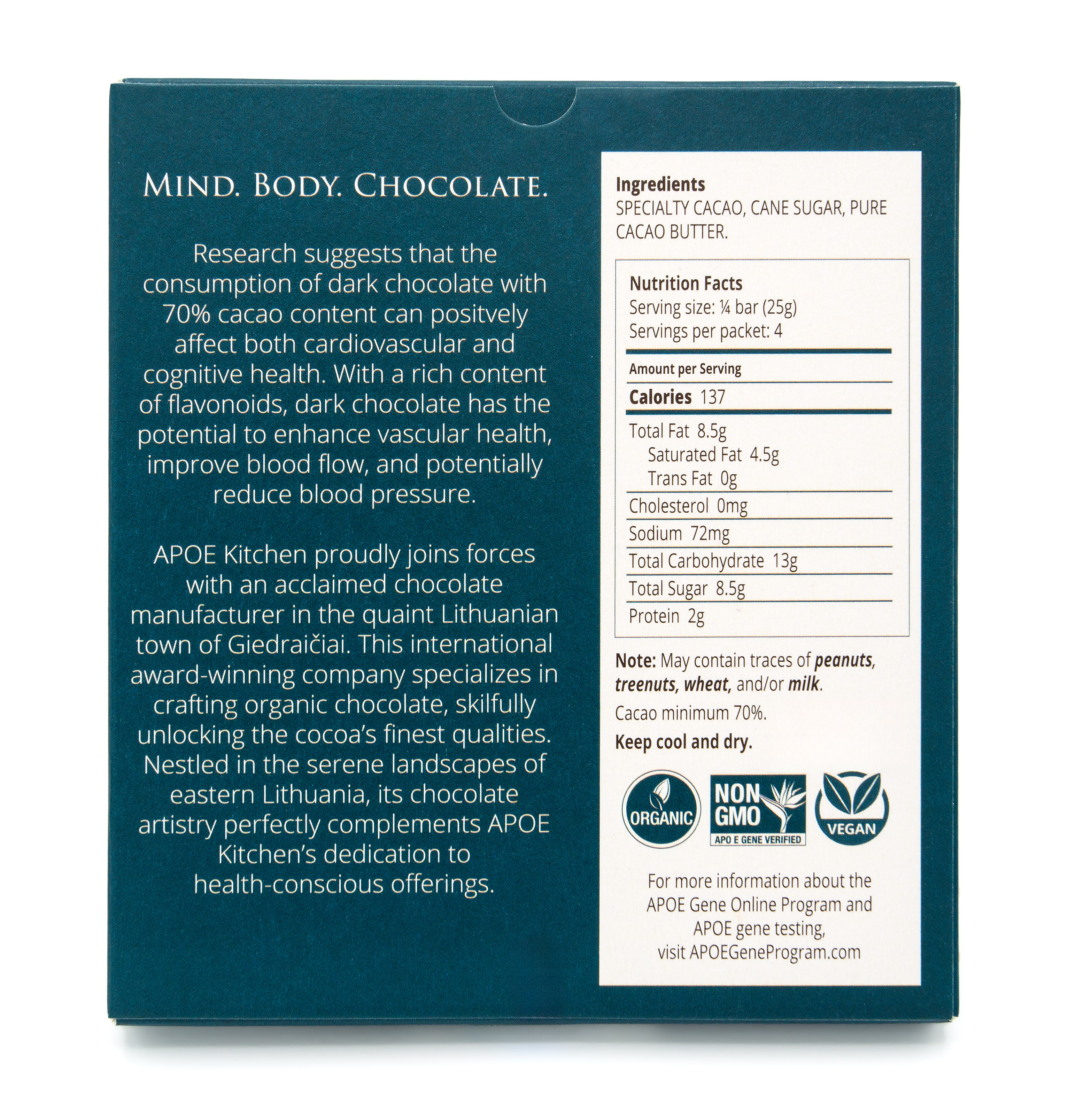 apoe gene diet kitchen dark chocolate