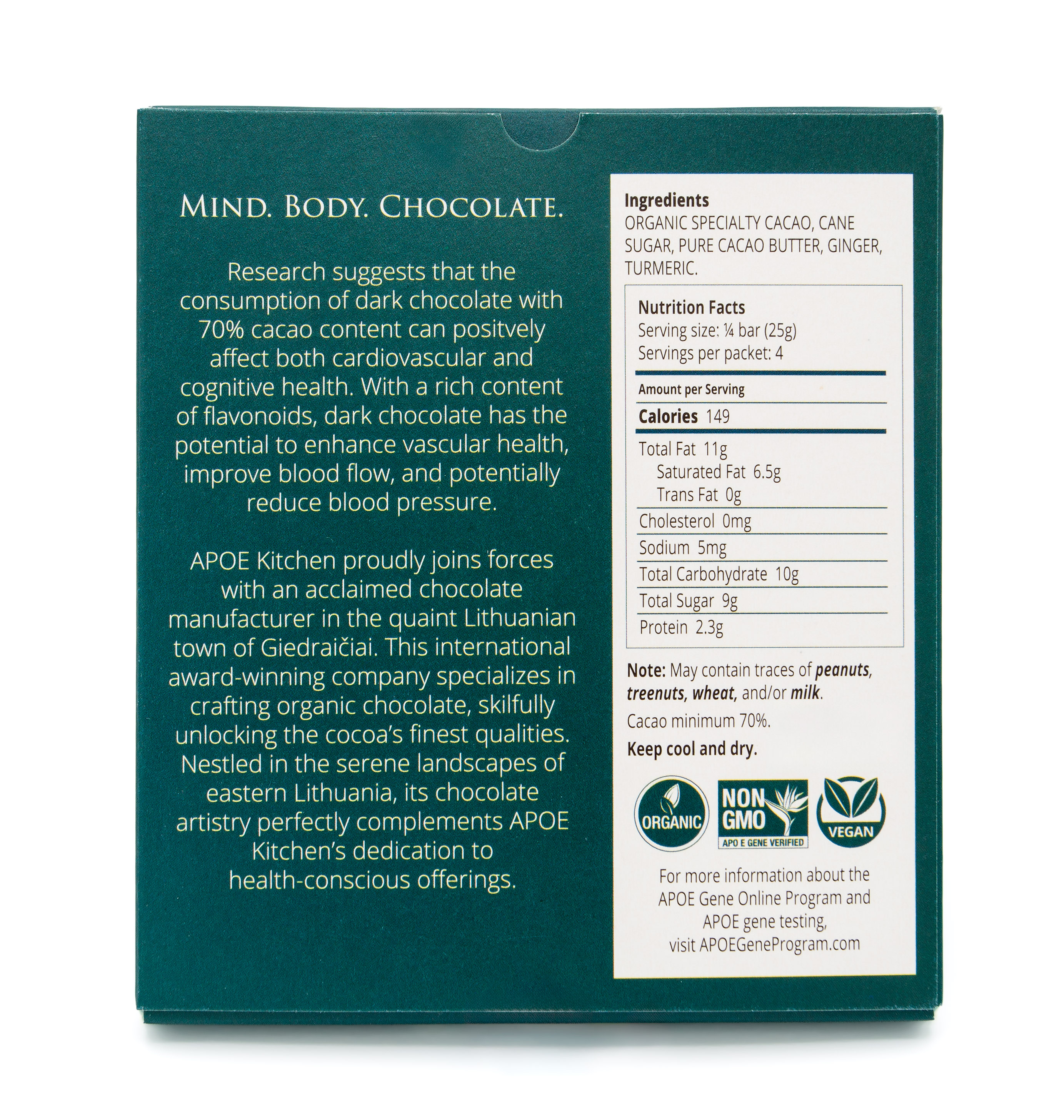 apoe gene diet kitchen dark chocolate with turmeric and ginger