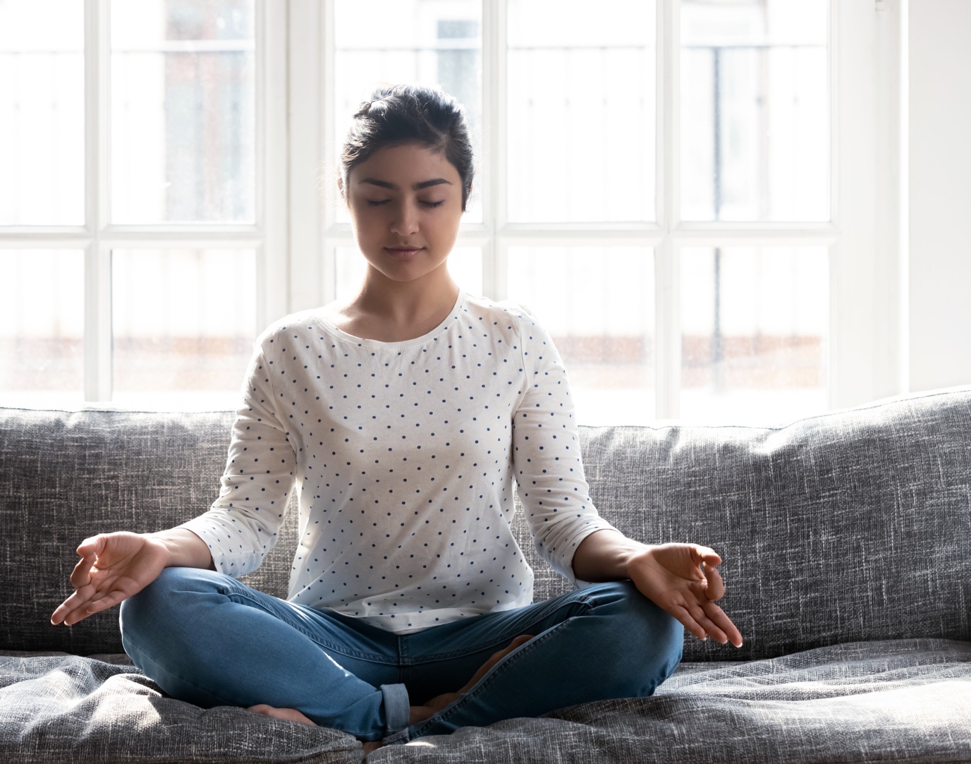 woman meditating