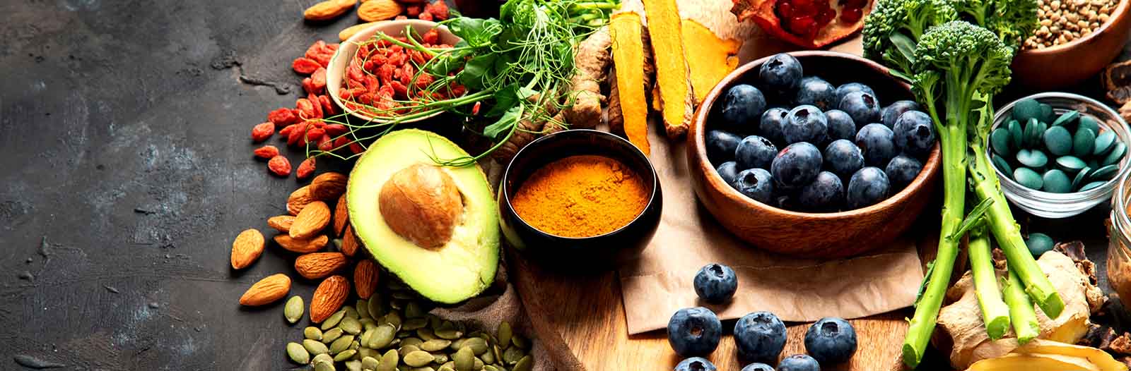 healthy foods on countertop