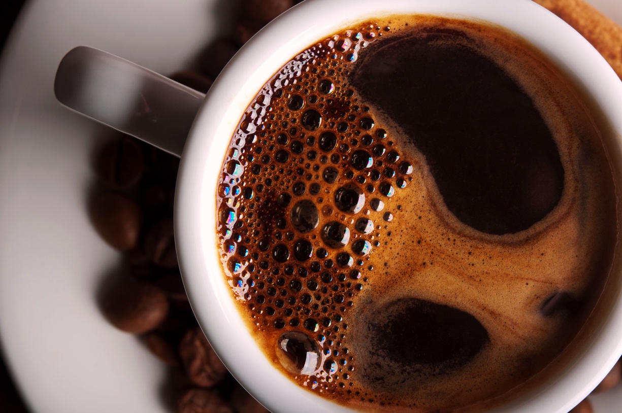 coffee cup and beans