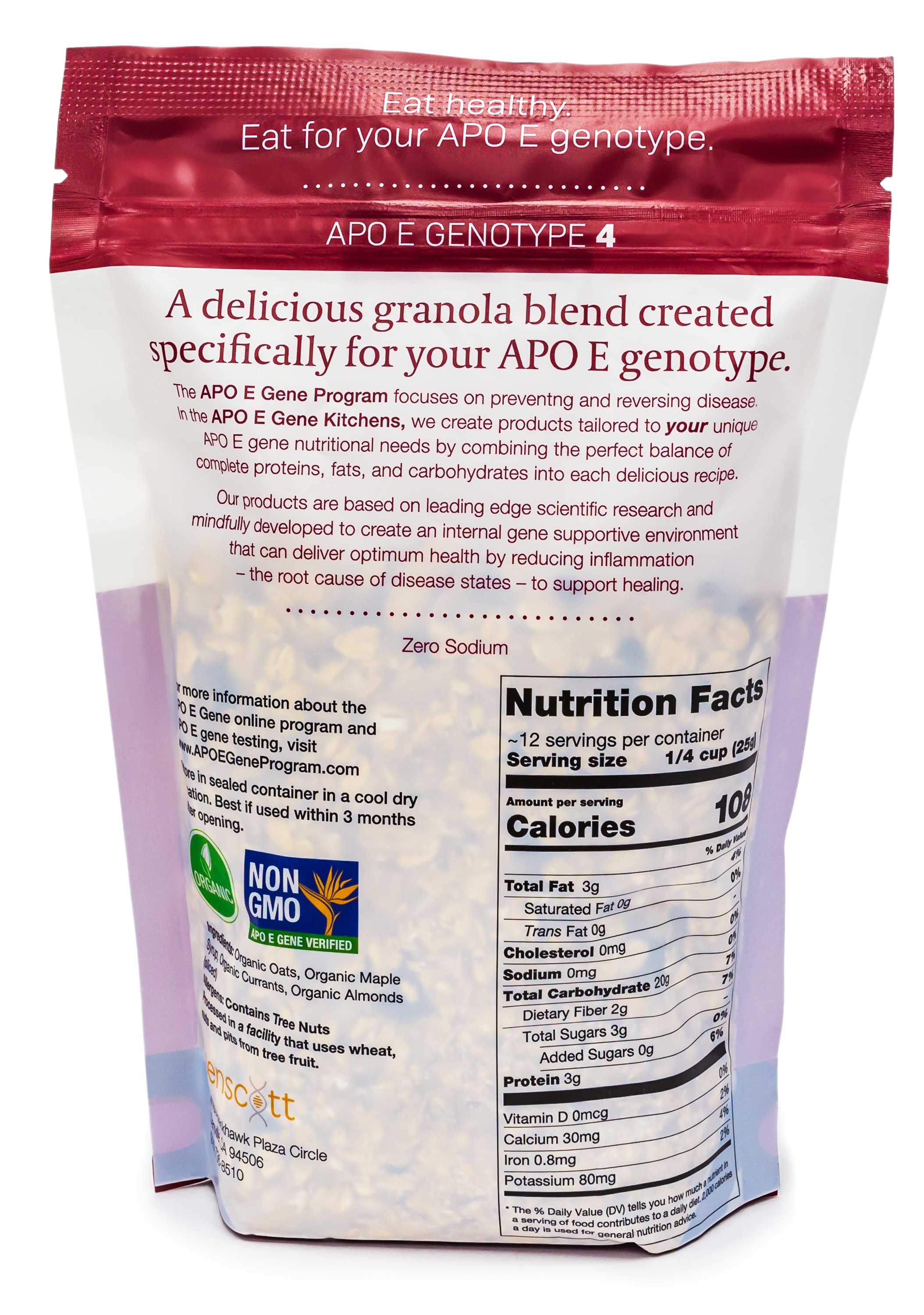 Organic Granola APO E Genotype 4
