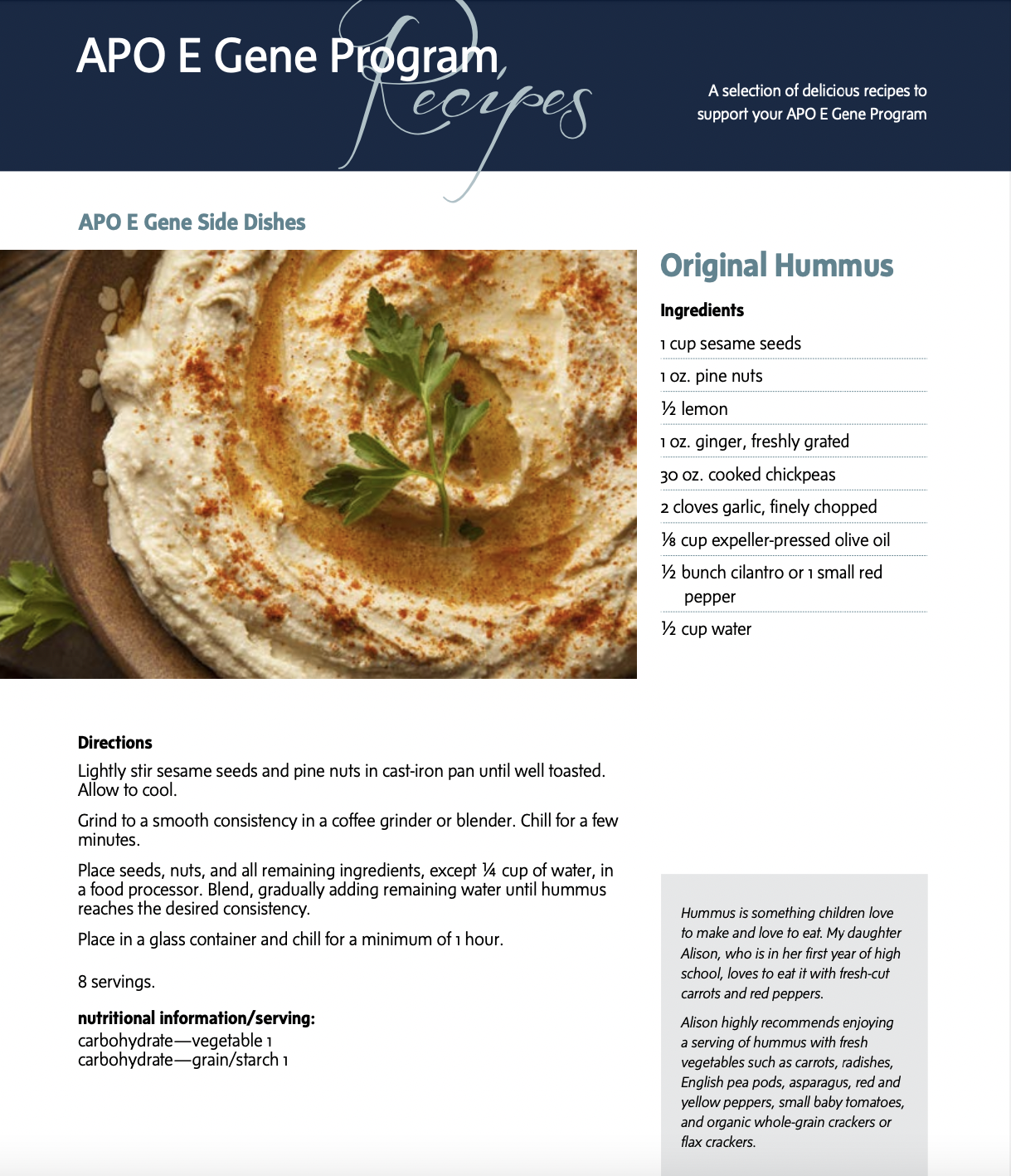 Original Hummus Recipe