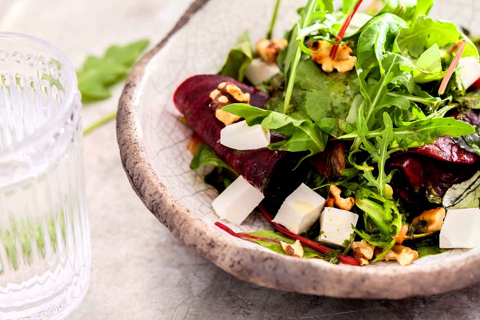 Arugula and Beet Salad with Pomegranate and Walnuts