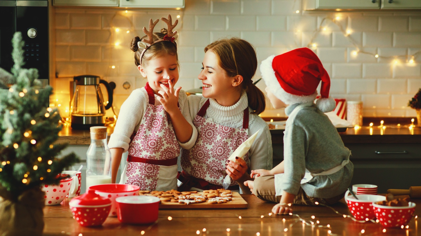 family cooking holiday treats