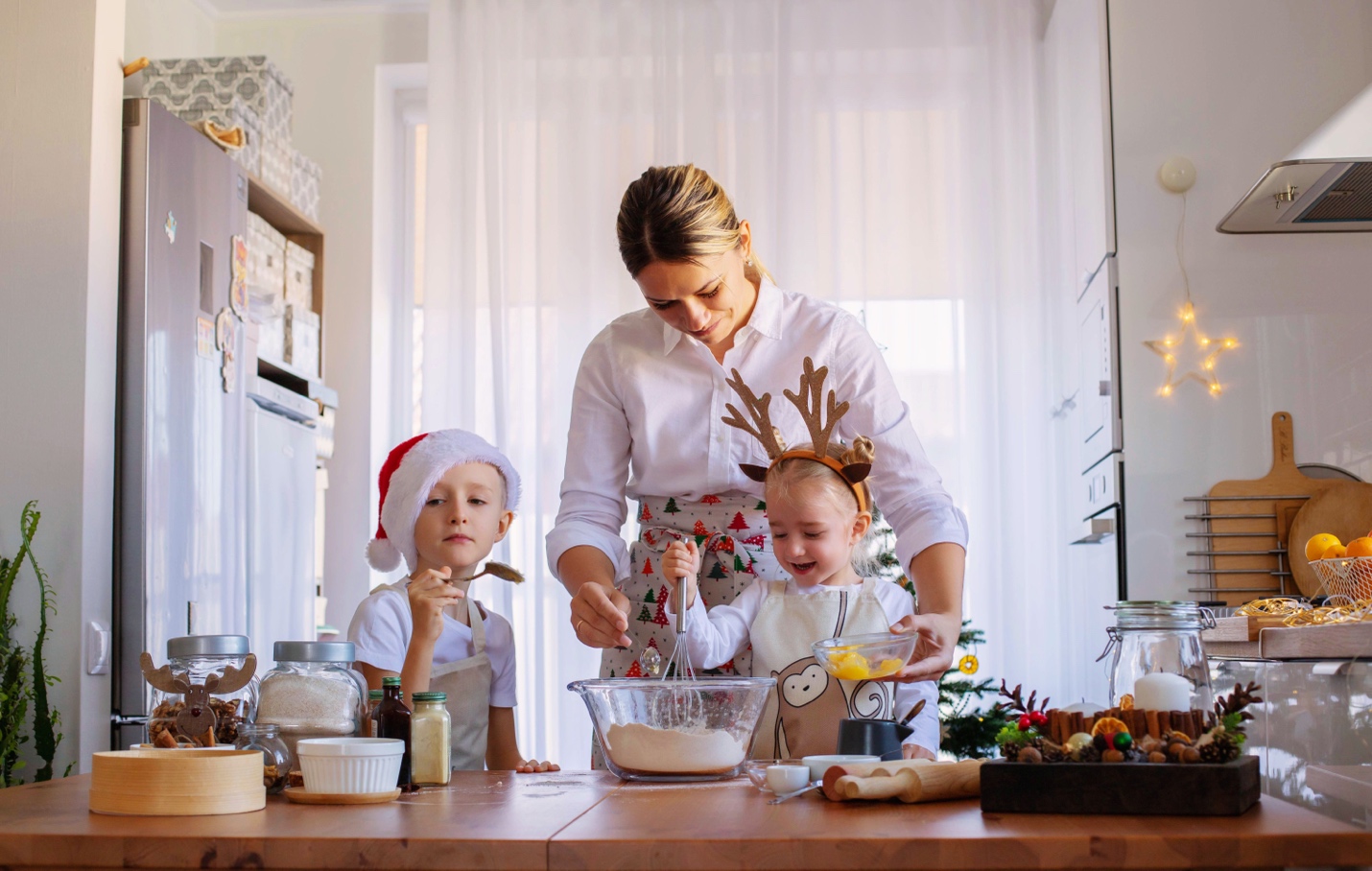 family cooking holiday treats